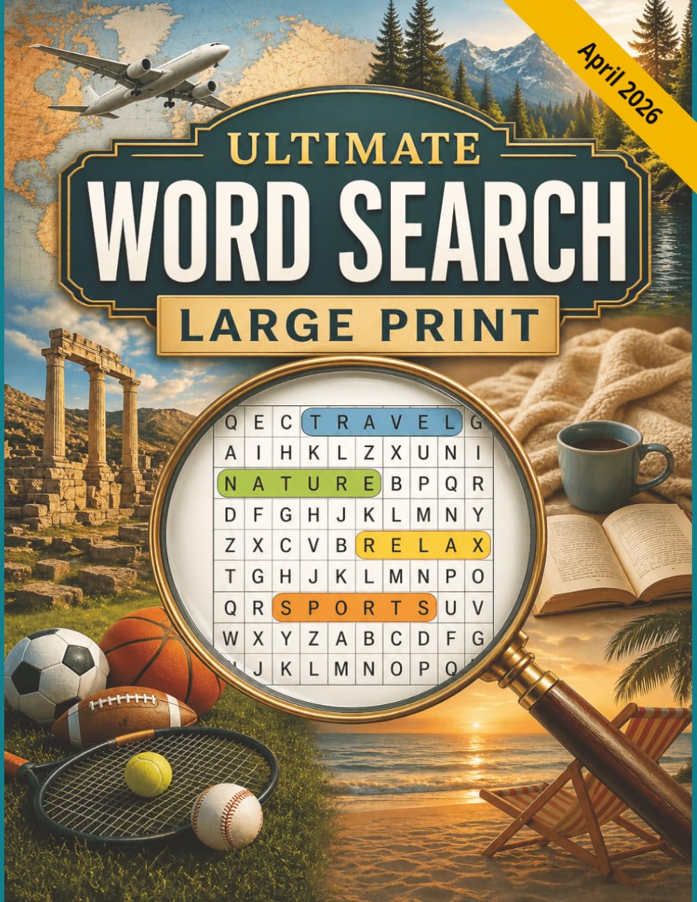 The Ultimate Word Search Puzzle Book for Adults – 100 Large Print Puzzles for Relaxation, Brain Training & Fun: 3000 Words Across 100 Relaxing Puzzles ... Nature, History, Sports, and Mindful Themes