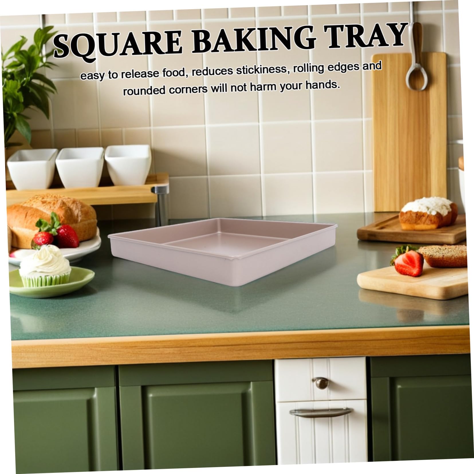 Quadratische Backform aus Kohlenstoffstahl für Blechkuchen Geeignet für Ofen zum Backen von Kuchen und Aufläufen
