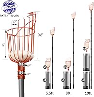 Vista 2 de Walensee Recolector de frutas de 8 pies, herramienta ajustable para recoger frutas con poste ligero de acero inoxidable y canasta grande