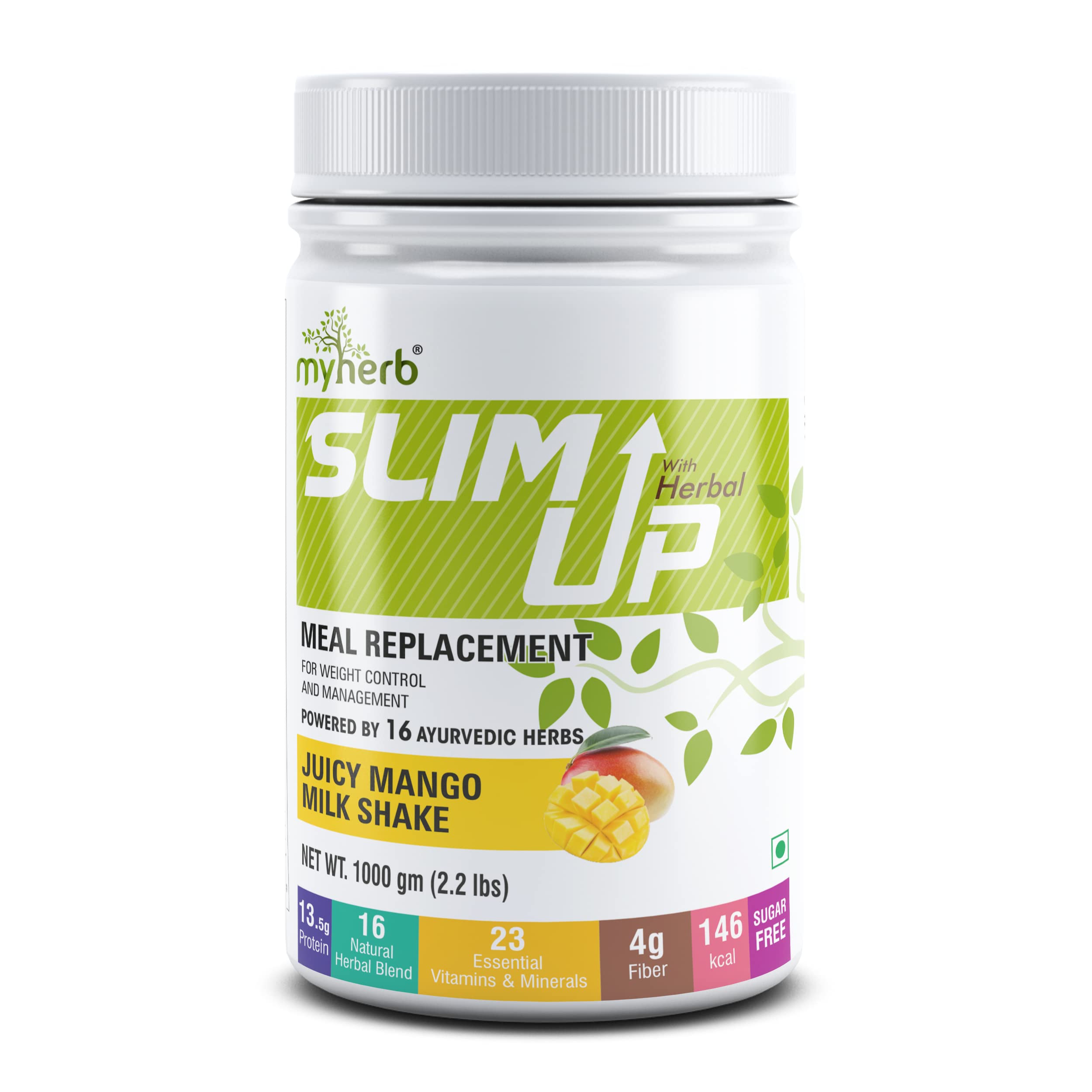 Plant Protein Powder| For Men and Women | Chocolate Flavour (1 Kg) & MYHERB Slim Up Meal Replacement Shake (Juicy Mango Milk Shake, 1000 gm)-picture-10