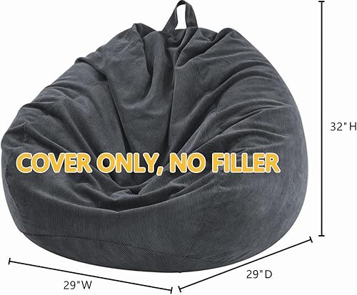 Miniatura 171 de Nobildonna - Funda para silla de puf (relleno sin relleno) de nido de pájaro para niños y adultos. Puf extra grande para almacenamiento de animales