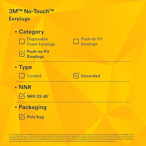 Miniatura 6 de 3M Tapones para los oídos de espuma sin tacto P2000, sin cable, 100 paresfunda, morado