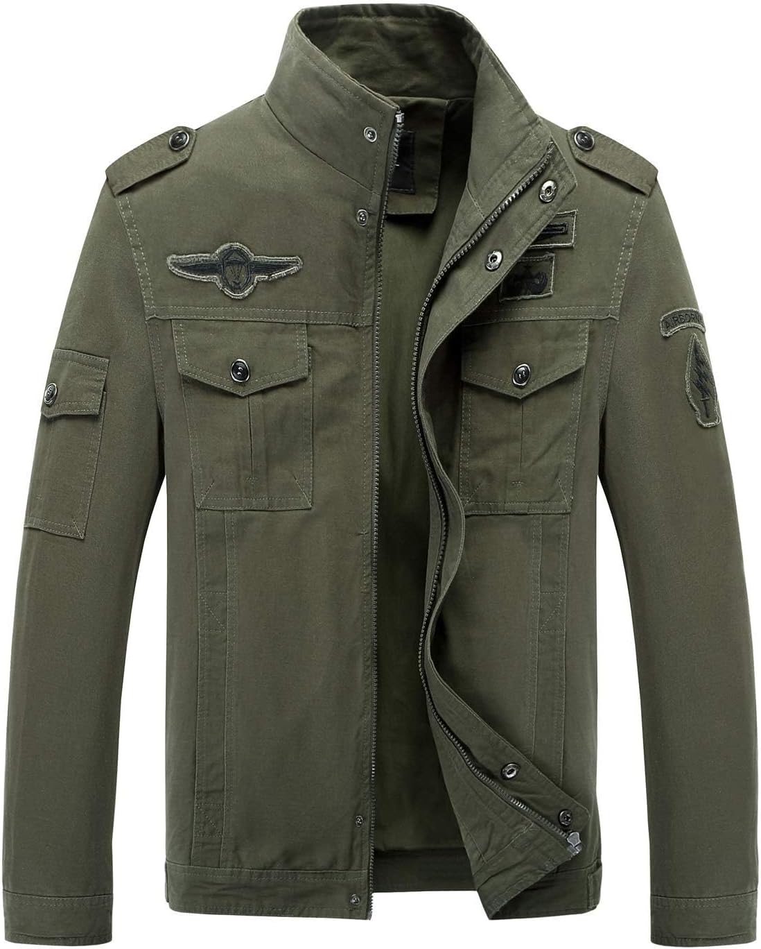 JITUUE Jackets for Men Military Cotton Outdoor Coat Stylish Casual Washed Cotton Tactical Lightweight Windbreaker Jackets