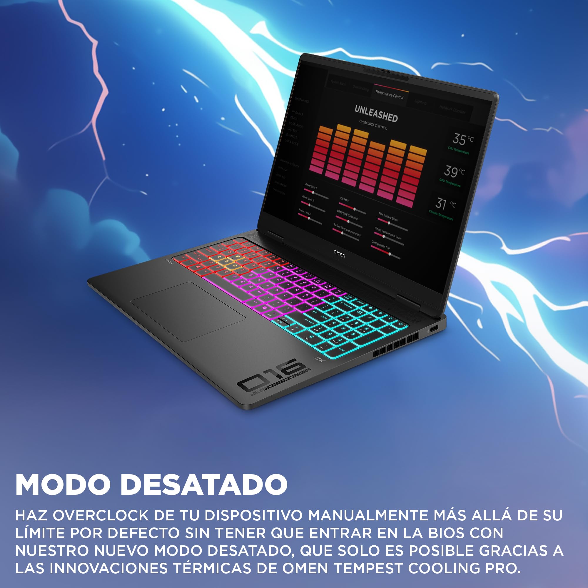 HP OMEN MAX - Ordenador Portátil Gaming de 16" OLED 240Hz (Ultra 7-255HX, 32GB RAM, 1 TB, NVIDIA GeForce RTX 5070 8GB, FreeDos) Negro - Teclado QWERTY Español
