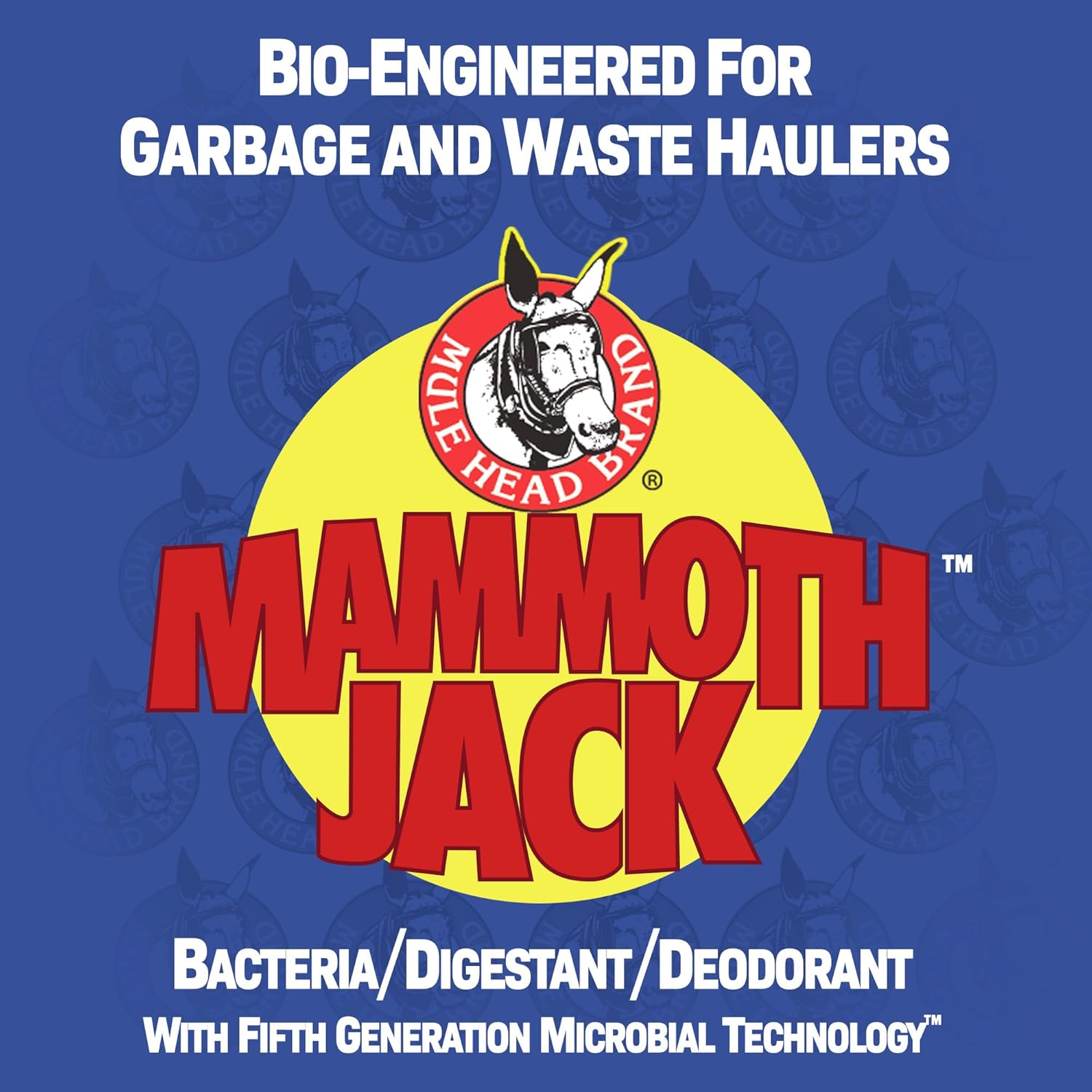 Mammoth Jack Industrial Odor Eliminator & Waste Digestant – Bio-Enzymatic Cleaner for Dumpsters, Garbage Trucks, Drains, Sewage Systems, Bilge & Kennels - 1 Case (4 × 1-Gallon Jugs)