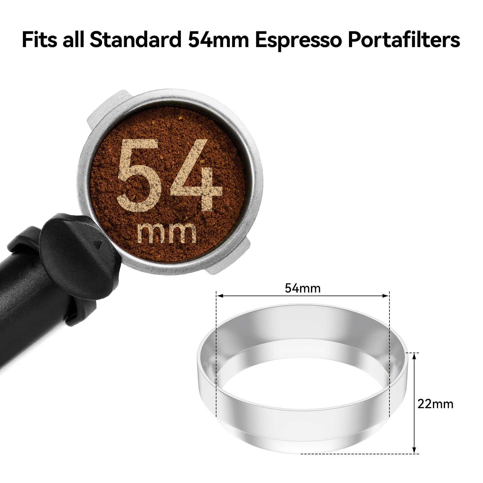 Yokolain Magnetic Dosing Funnel, 54mm Dosing Funnel Aluminum Alloy, Espresso Dosing Ring with an Anodized Interior, Fits All 54mm Portafilters, Rust-Resistant, and Stain-Proof for Long-Lasting Use