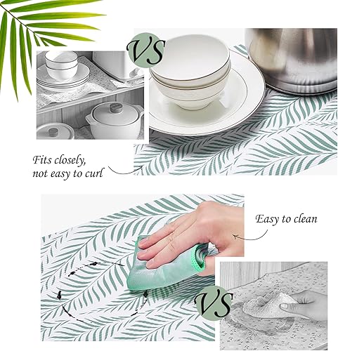 Miniatura 6 de Jersow Revestimiento de estante antideslizante, no adhesivo, forro impermeable para armarios de cocina, cajón, refrigerador, estanterías de alambre,