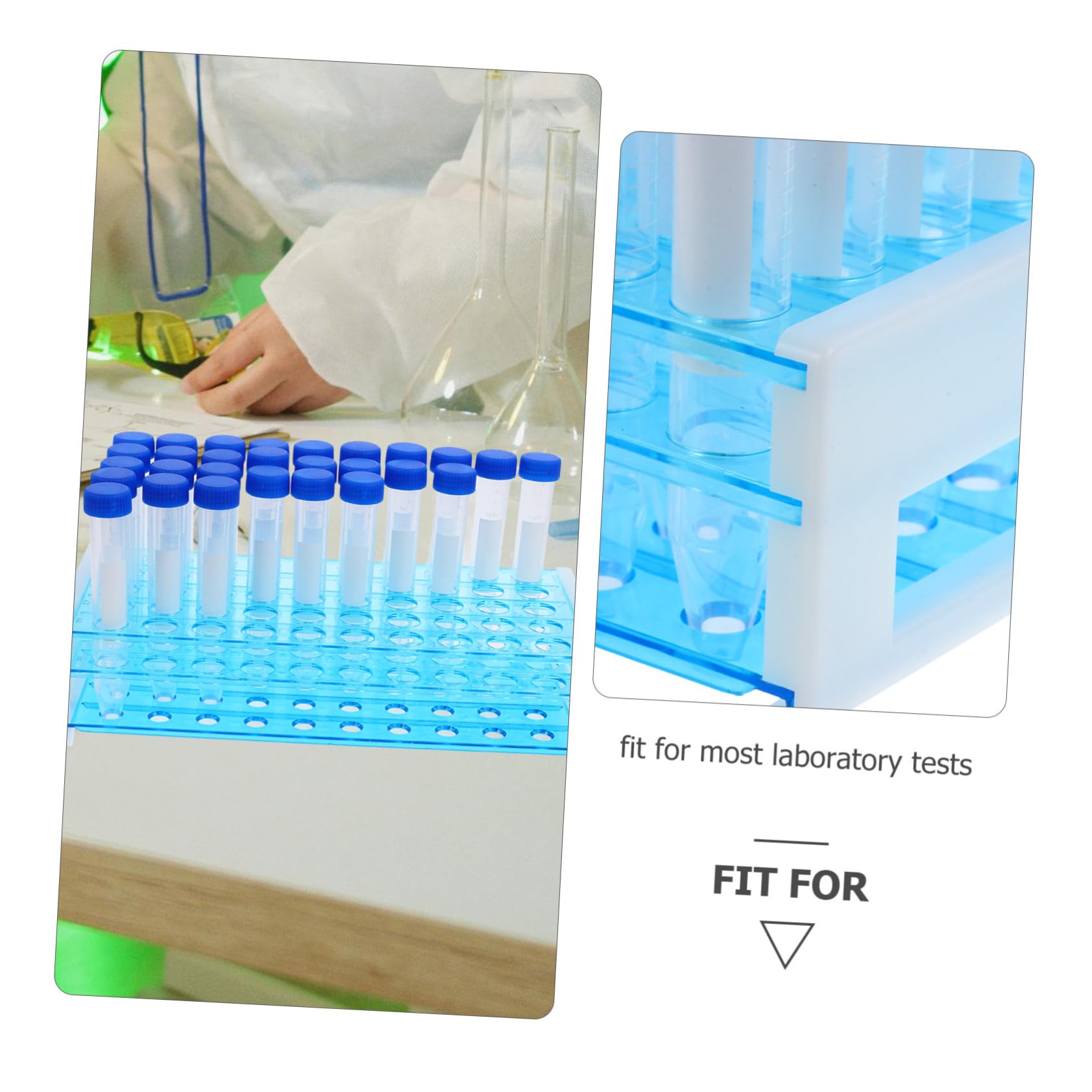 ULTECHNOVO 100pezzi Provette Da Centrifuga in Plastica Scala Graduata Con Supporti Per Provette Tappi Vite Per Chiusura Ermetica e Sfiato Per Test Di Laboratorio e Uso Artigianale