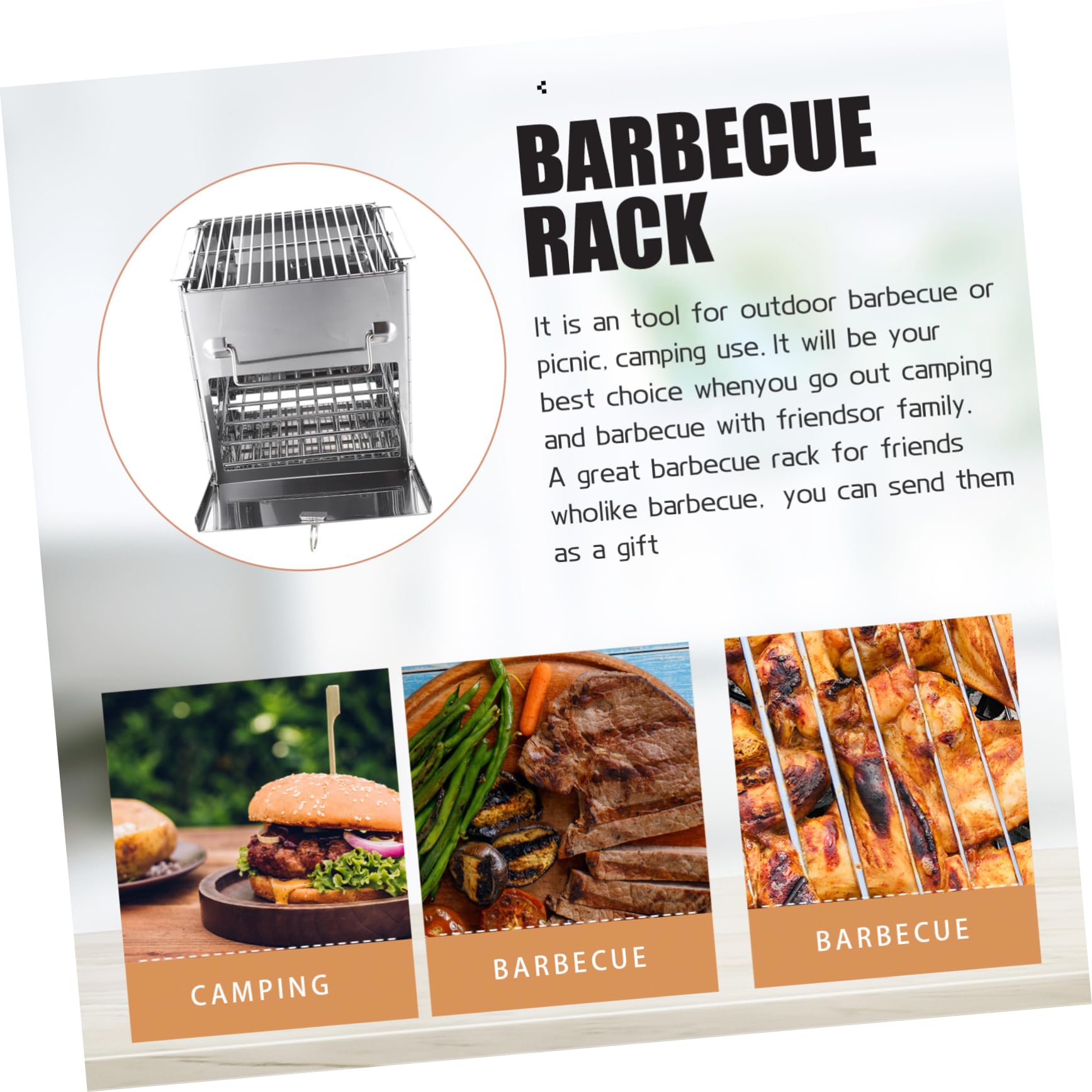 Przenośny Grill Ogrodowy Ze Stali Nierdzewnej – Składany Ruszt Do Grillowania Na Kempingu