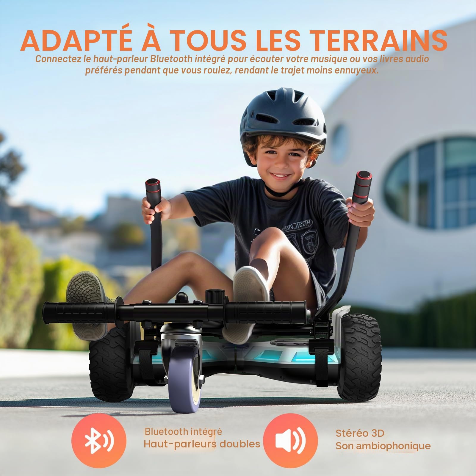 SISIGAD Hoverboard SUV et Kart avec Bluetooth, Hoverboards tout-terrain 8,5" Hummer, meilleur cadeau pour les enfants