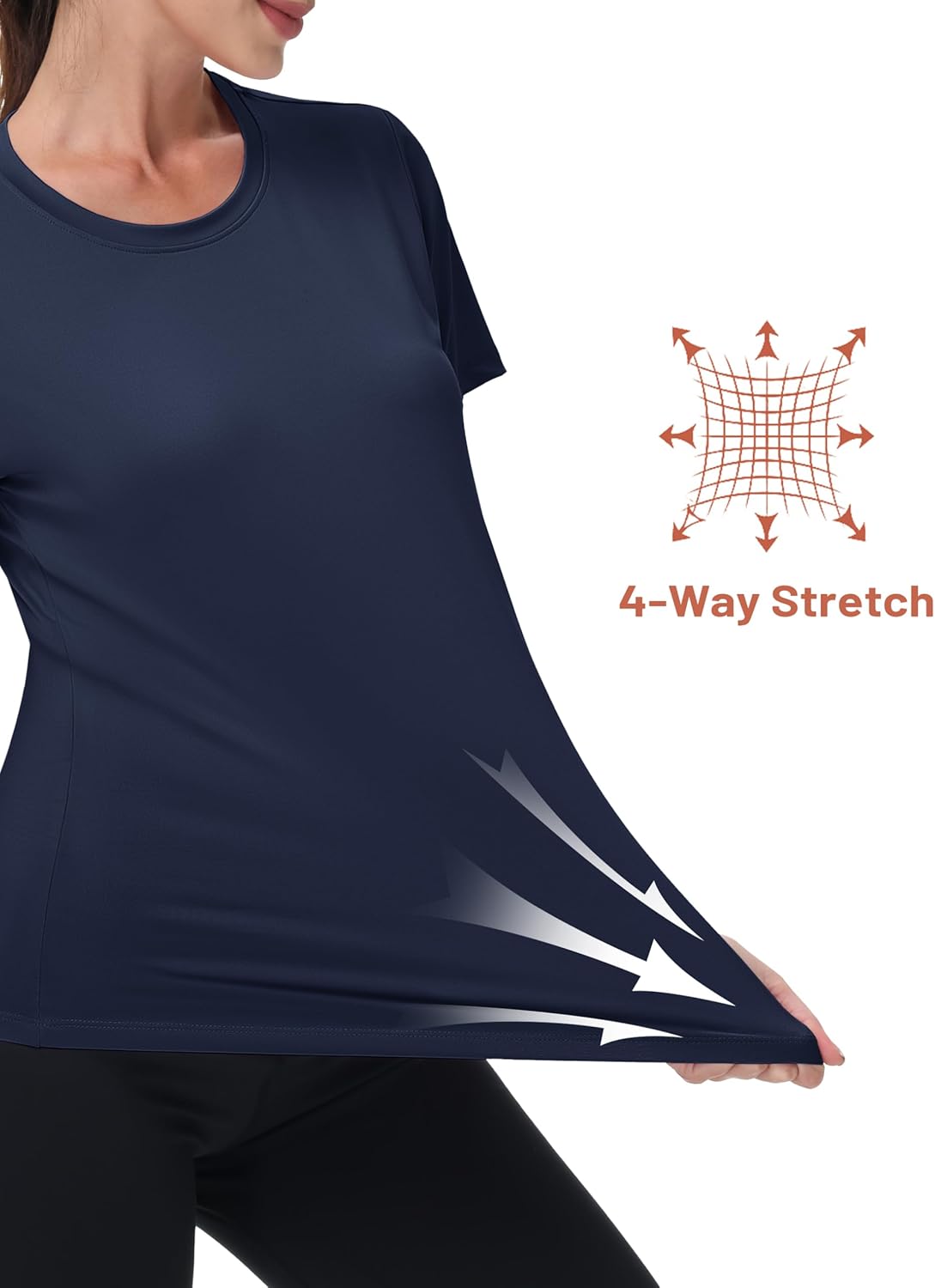 MAGCOMSEN Women's Short Sleeve Shirt UPF 80+ Sun Protection T-Shirts Quick Dry Workout Gym Running Tops - Image 4