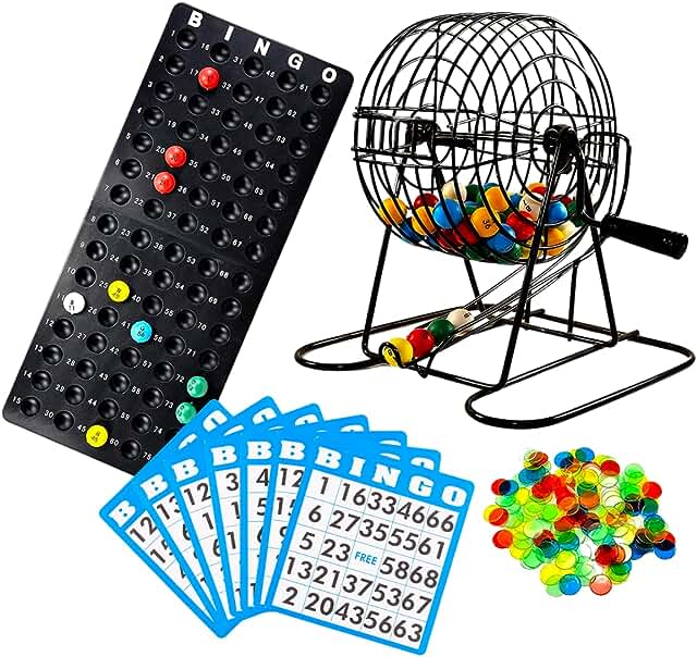 Regal Games Deluxe Bingo Game Set with Cage, Board, Balls, 18 Cards, and...