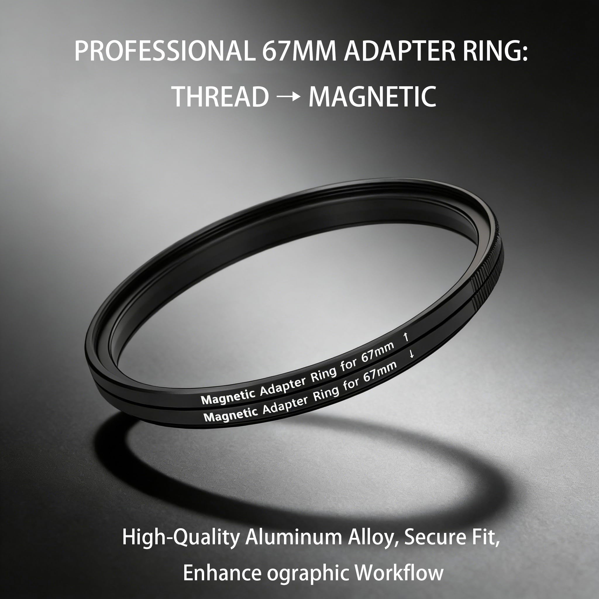 Kit de Anillo Adaptador de Filtro magnético de 67 mm Adaptador de Anillo para Filtro y Lente Aleación de Aluminio y ultradelgada para convertir Hilo en magnético