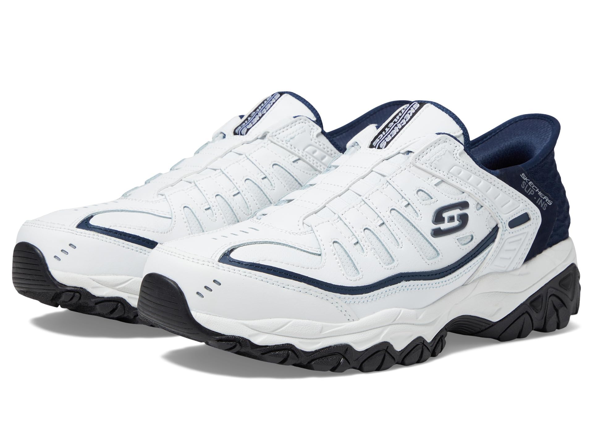 Skechers Men's Afterburn M. Fit Grill Captain Loafer, White Navy, 6.5 UK
