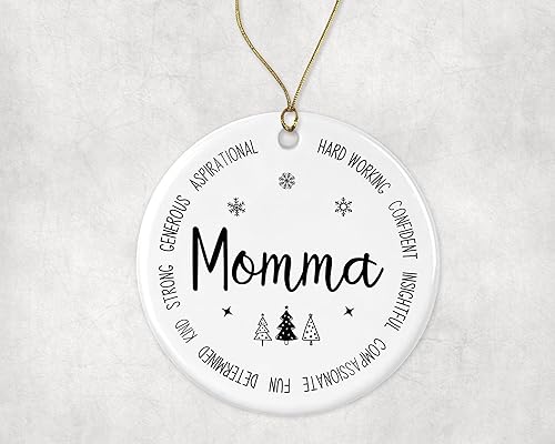 Adorno descriptivo de mamá, adorno de la mejor mamá del mundo, regalo de recuerdo de Navidad de hija o hijo, adorno de mamá nuevo, primero para mamá
