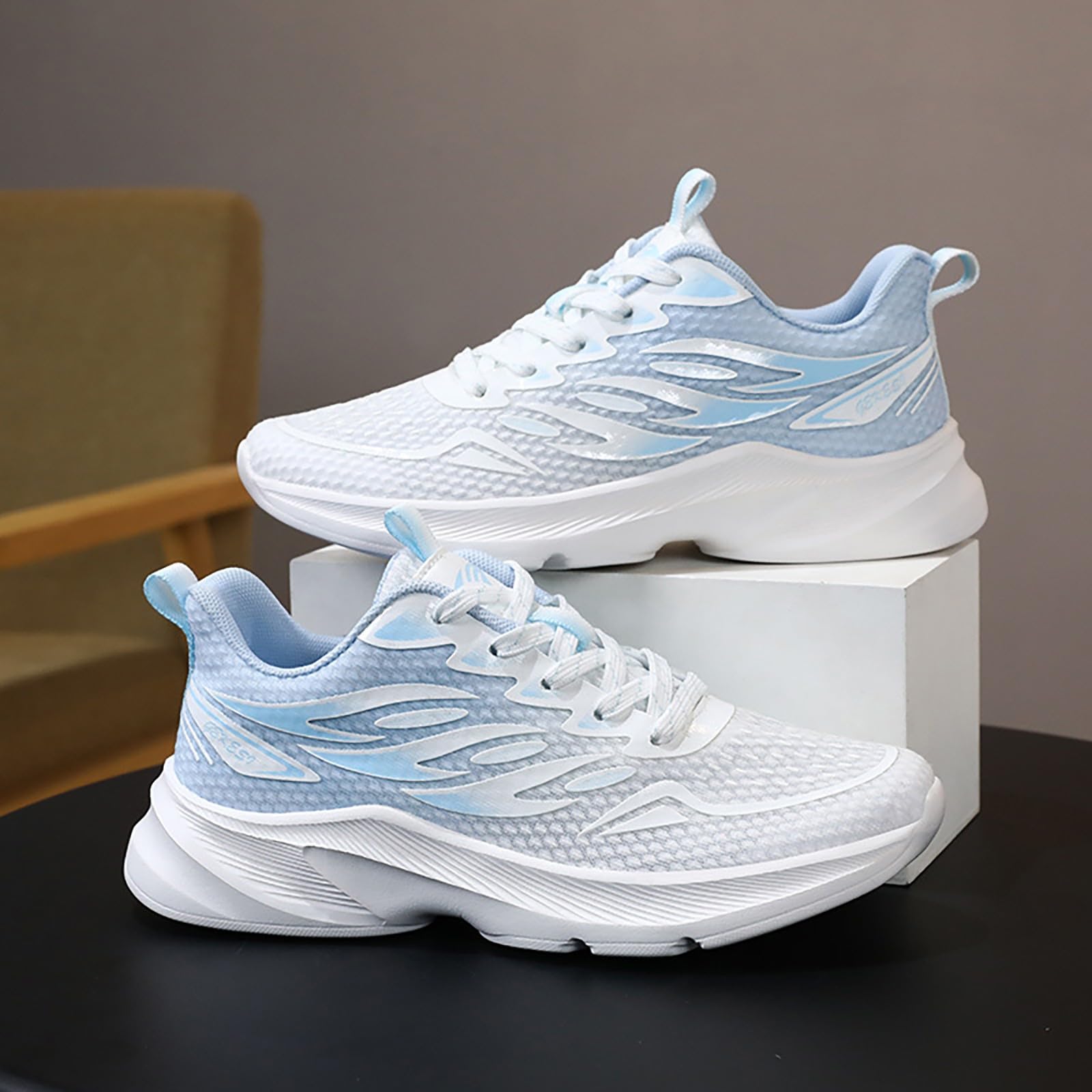 Turnschuhe Damen Luftige Sommer Sportschuhe Mesh Atmungsaktiv Laufschuhe | Leicht Sneaker Mit Schnürung Bequem Joggingschuhe, Outdoor Fitnessschuhe Gedämpft Walkingschuhe Für Running Alltag 1