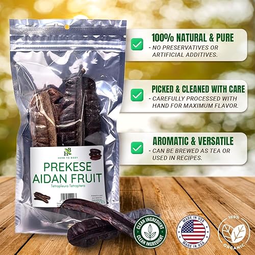 Miniatura 3 de Herb To Body Prekese Aidan Fruit Organic - 2 cápsulas enteras, tetrapleura tetraptera, hierbas secas africanas para té de hierbas y condimentos,