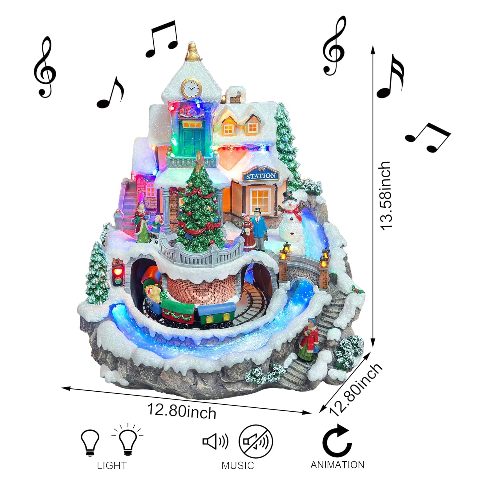 Amazon.com: MOMENTS IN TIME Animated Christmas Village with Train