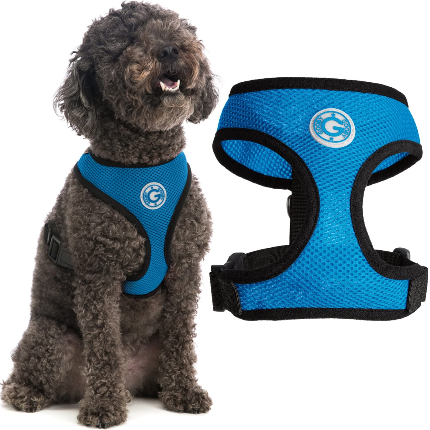 Amazon | Gooby ソフトメッシュ犬用ハーネス - シーブルー L