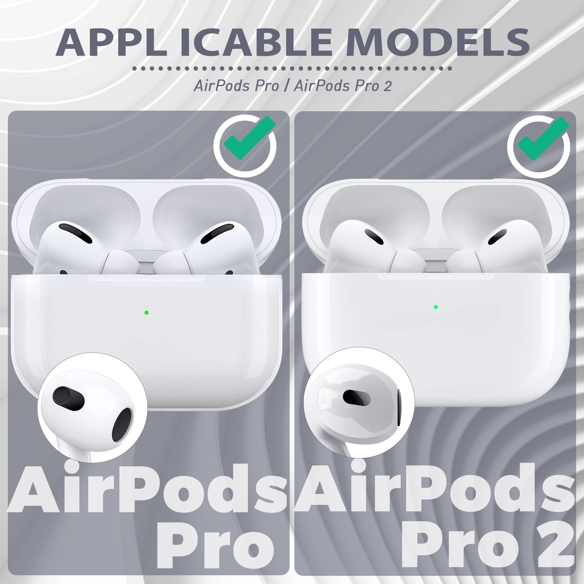 Seltureone 4 Pair Replacement Ear Tips for Airpods Pro/Airpods Pro 2 with Noise Reduction Hole & Cleaning Kit - Image 2