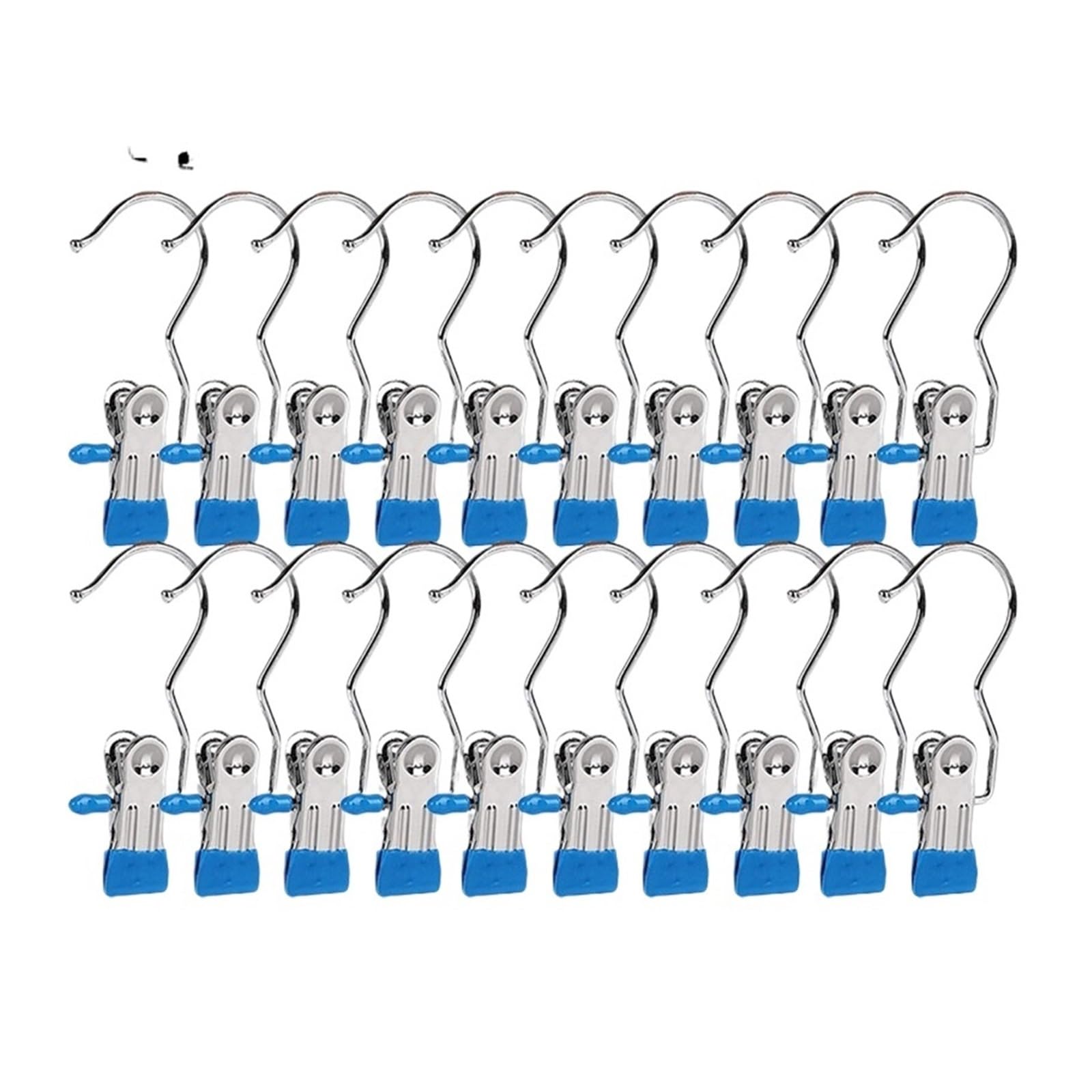5-30pc Clothespins with Hook Laundry Clothes Pegs for Hanging Pants Hanger(20pcs-blue)