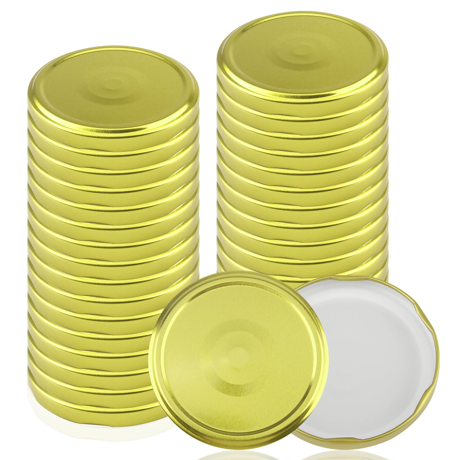 Xbessc Twist Off Deckel Schraubdeckel für Gläser To 82 mm Gold 30 Stück
