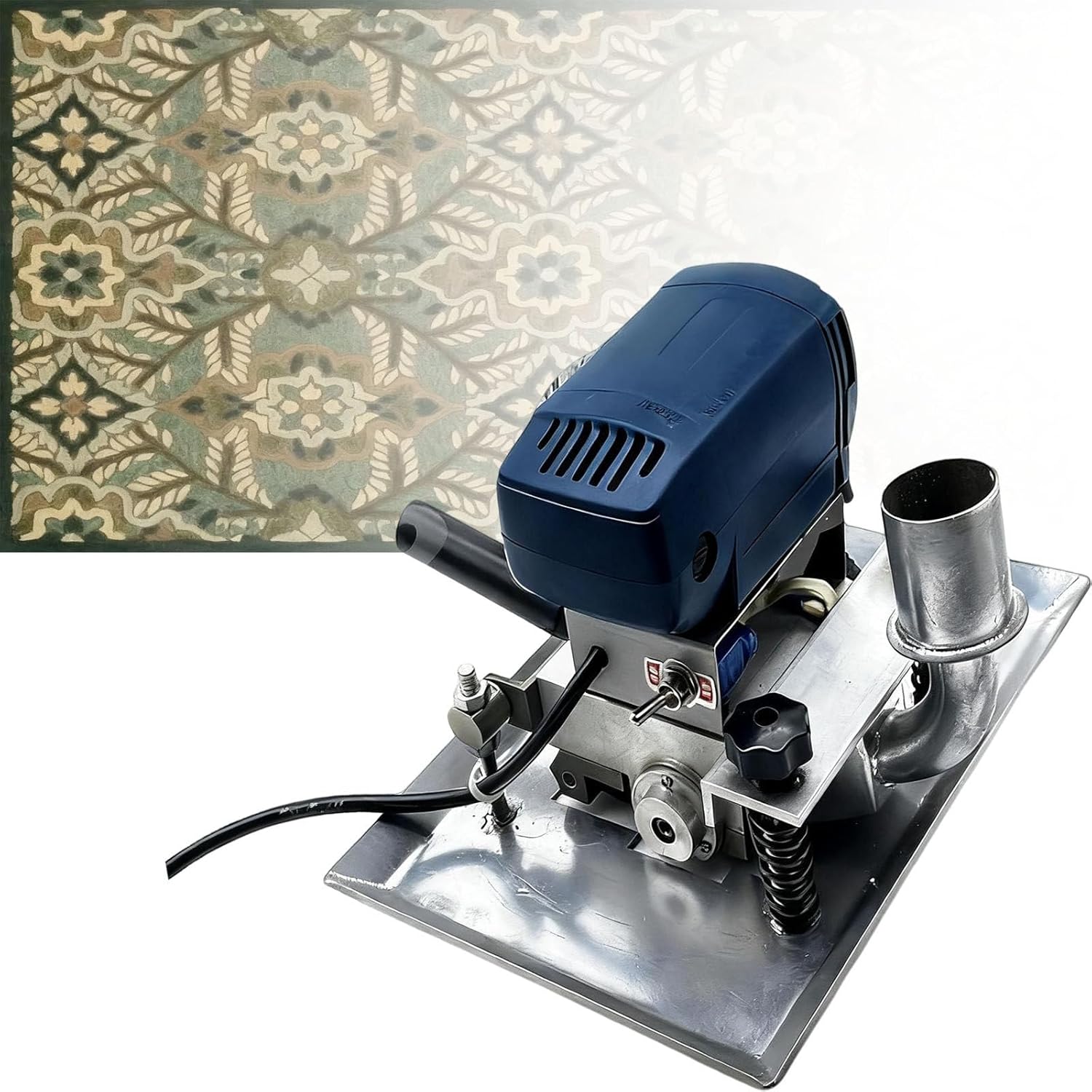Professional Carpet Trimmer,Portable Flat Shearing Rug Machine,Handmade Rug Clean Shearing Machine,3in Rotating Blade,Adjustable Depth,for Carpet Making and Household
