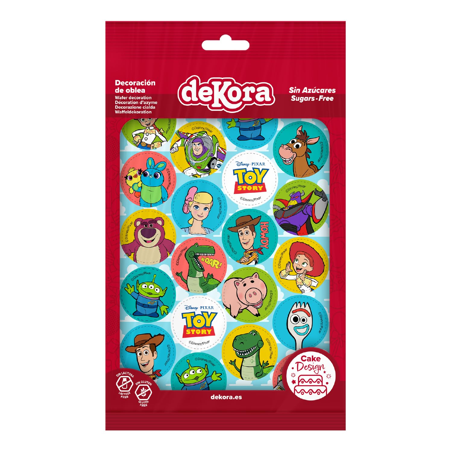 Mini Discos de Oblea Comestibles Toy Story Pack 20 Unidades 3,4 CM Decoración para Cumpleaños Infantiles