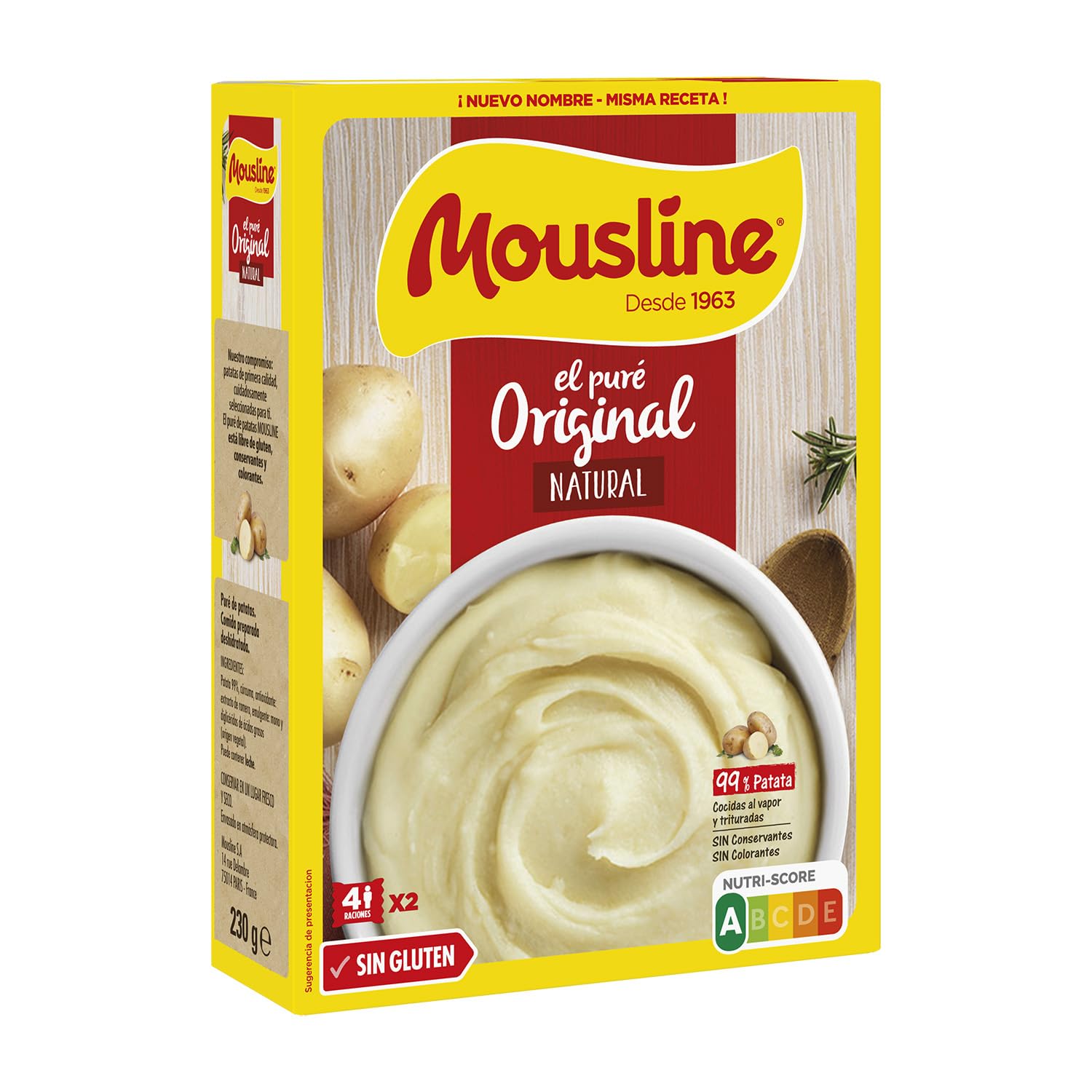 Mousline - Puré de Patatas Instantáneo - Ingredientes de Primera Calidad - Preparación Fácil y Rápida - Ideal para Recetas Elaboradas - Pack de 2 Bolsas- 230 gr