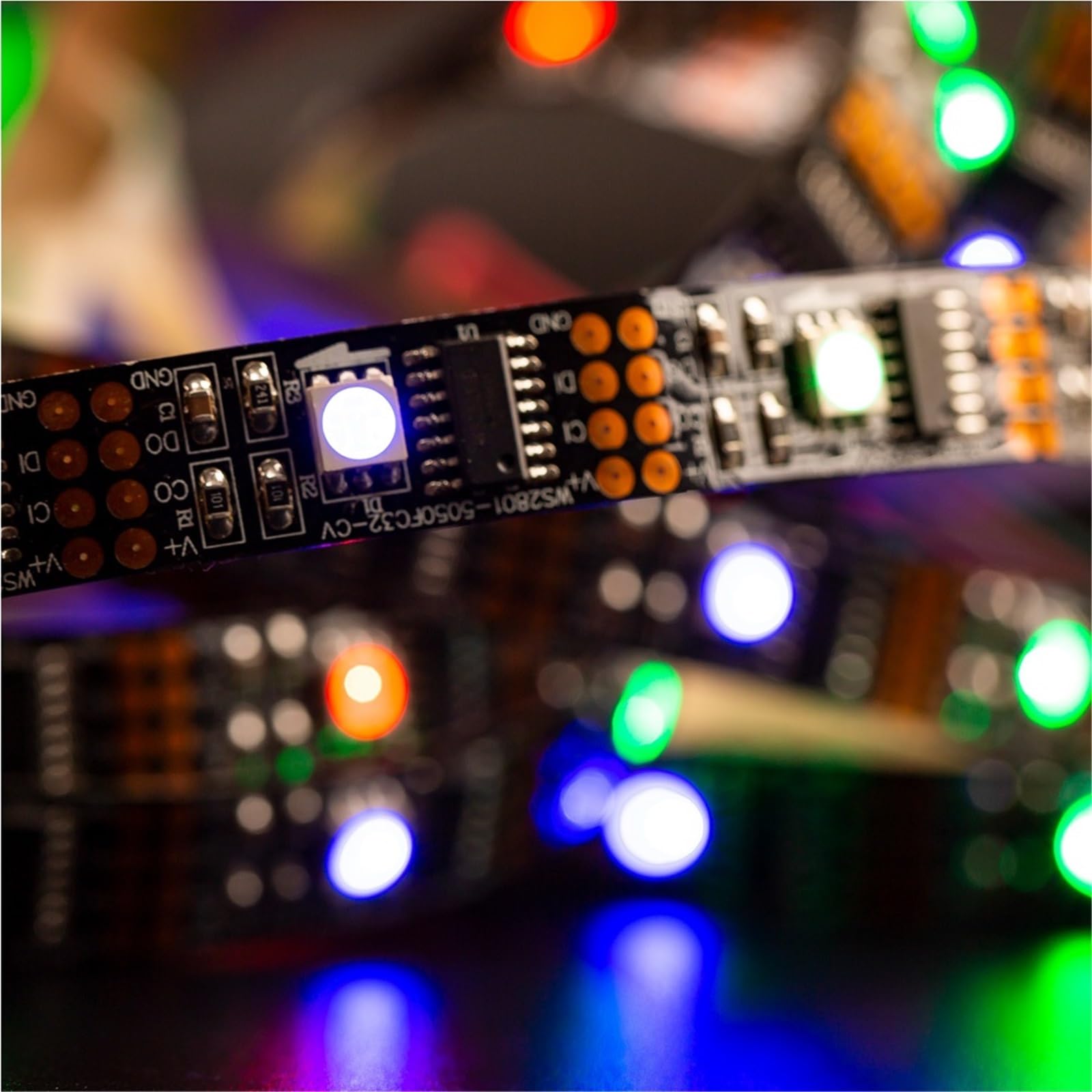 WS2801 LED-Streifenlicht, 5 V, 1 m, 2 m, 3 m, 4 m, 5 m, 32 LEDs, 2801-Chip-LED-Leuchten, individuell adressierbar, 12 mm, volle Traumfarbe, IP30 67(3-m WS2801 IP30)