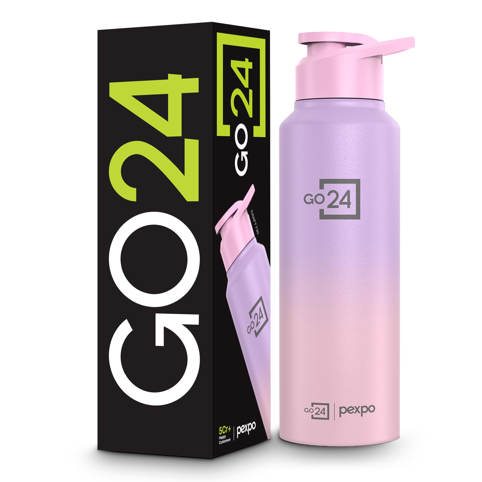 PEXPO Craft Pro ISI Certified Stainless Steel Sports/Fridge Water Bottle with Sipper Cap, 750ml, Purple-Pink Ombre |Eco friendly | BPA Free | Water Bottle for Office, Gym, School, Yoga, Adults & Kids-image-39