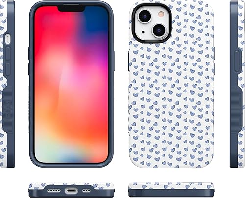 Vista 550 de Casely Funda para iPhone 13 Compatible con MagSafe Color Splash de medianoche Funda retro abstracta Color de medianoche Splash Abstracto