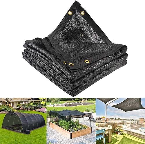 Mklsit Shade Cloth - Lona de malla negra de 70 % de 10 x 20 pies con ojales de latón reforzados, paños de protección solar para exteriores para