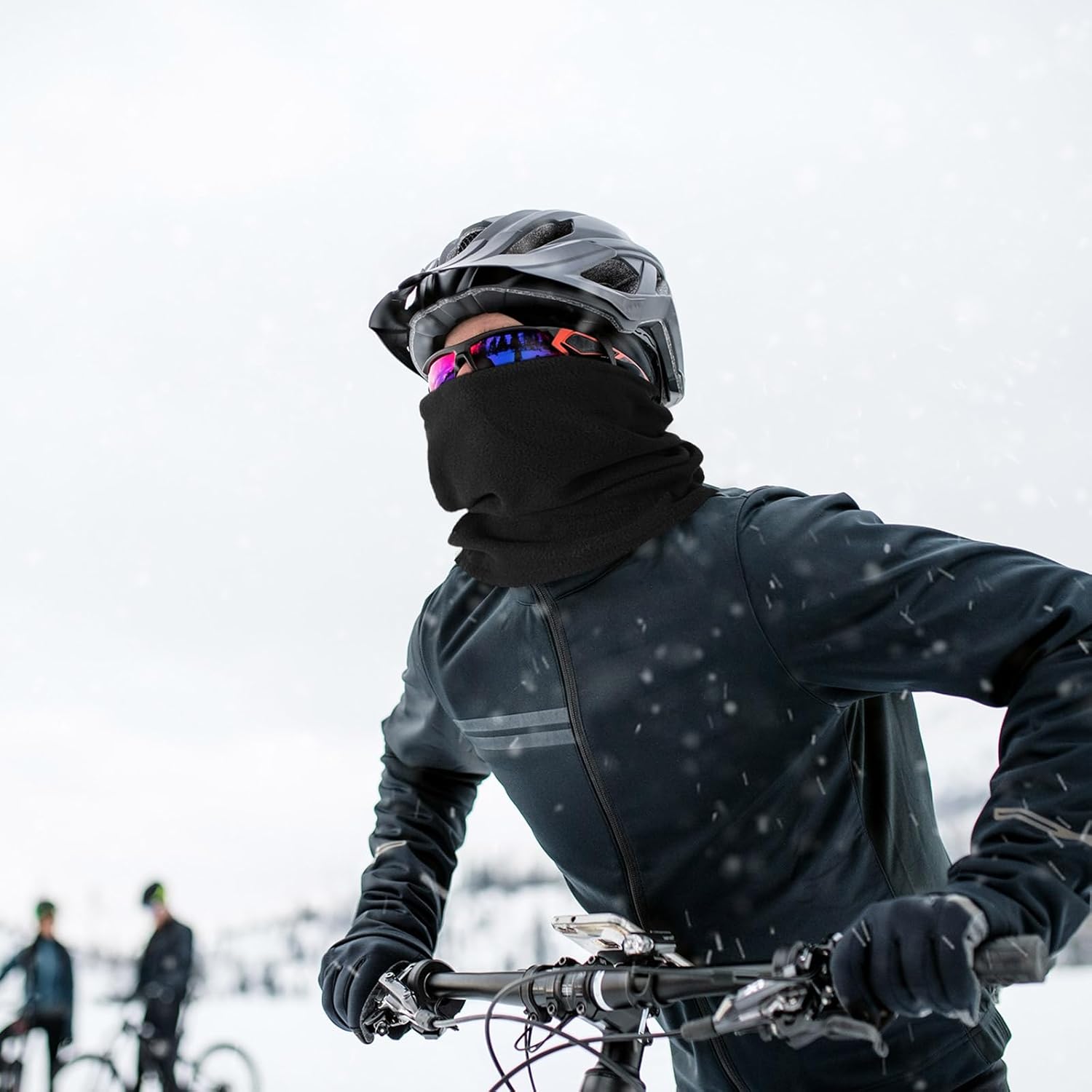 SATINIOR 12 Pieces Neck Warmers Fleece Gaiter Winter Face Cover Scarf for Men Women Black - Image 4