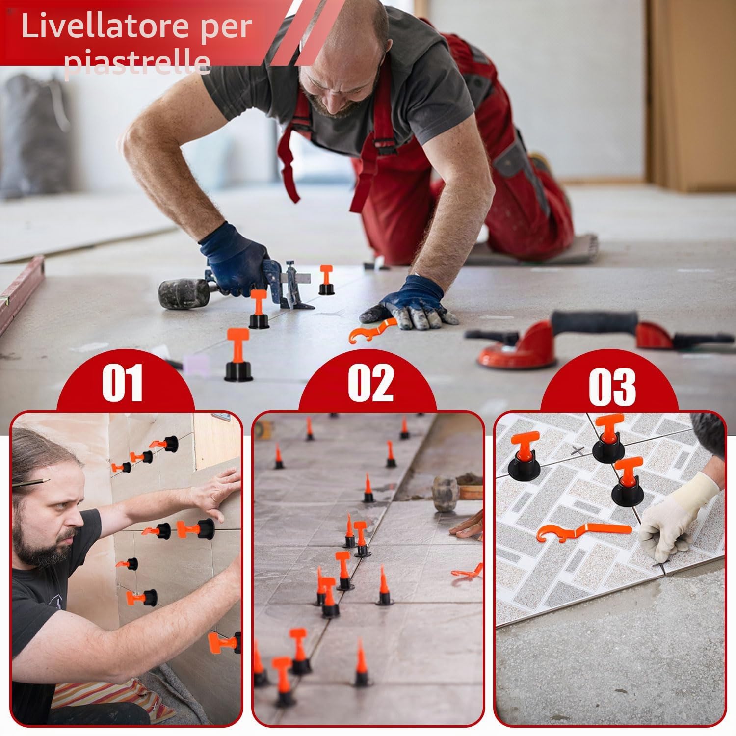 1104 pezzi Distanziatori per Piastrelle Livellatori per Piastrelle Cunei | per Piastrelle con Croci di Piastrelle 2 mm e 3 mm Chiave per piastrelle per Piastrelle da Parete e Pavimento Riutilizzabile