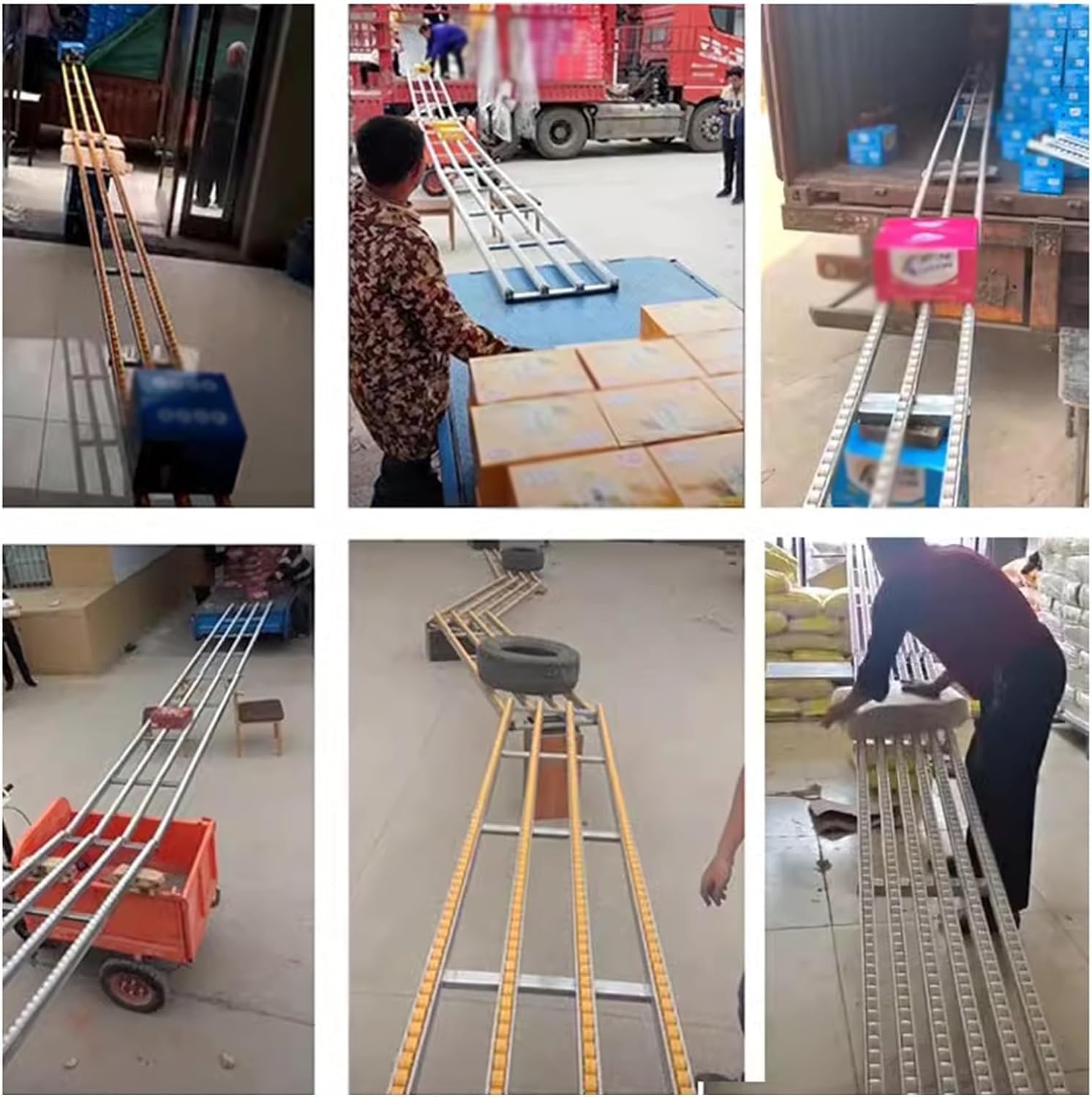Trasportatore a rulli leggero con ruote in plastica ABS Attrezzatura multifunzionale di carico e scarico per la movimentazione di merci di magazzino (5 Glide)