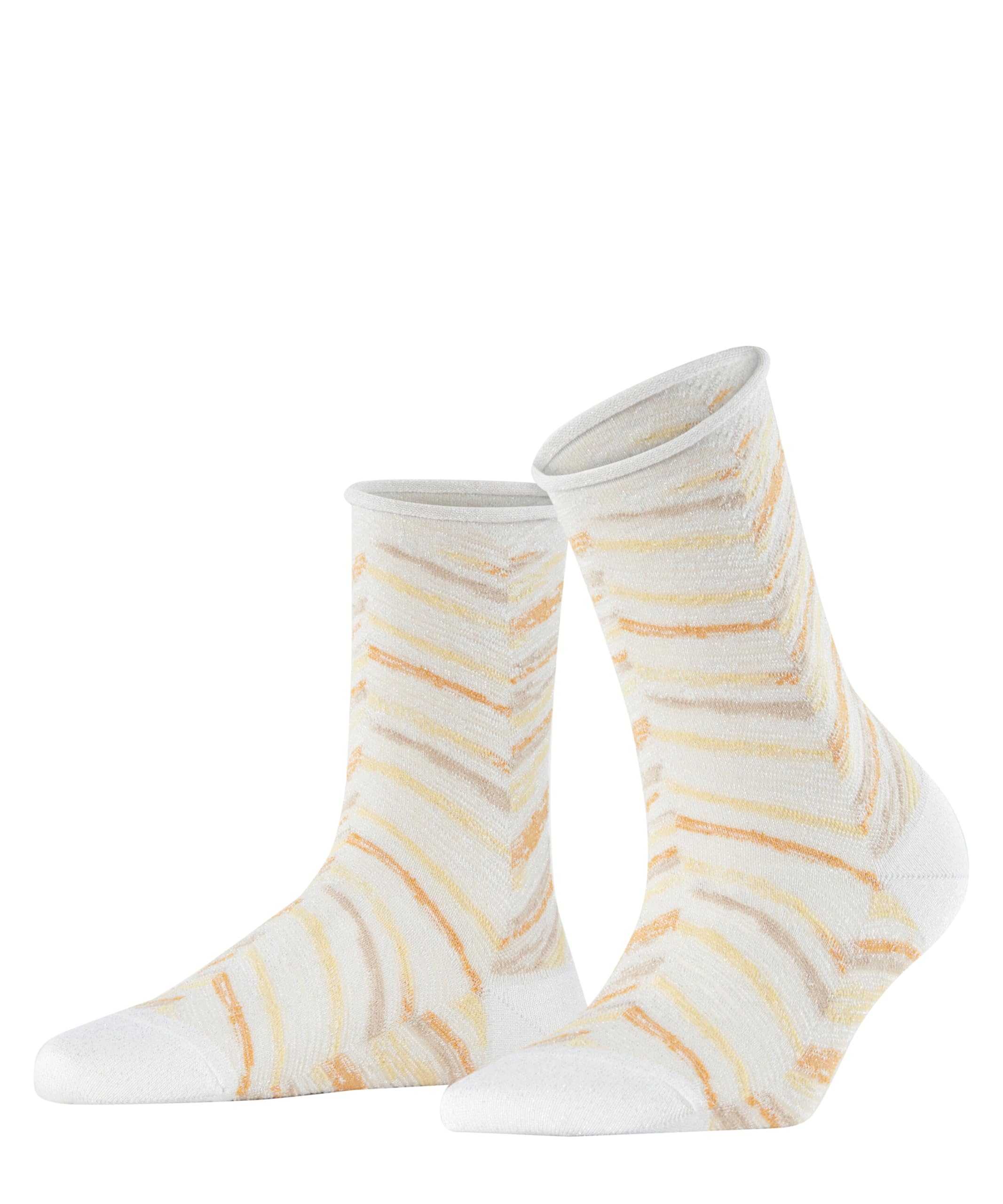 FALKE Women's Shiny Special Edition W So Lyocell Patterned Socks 1 pair, White 2000, 5.5-8