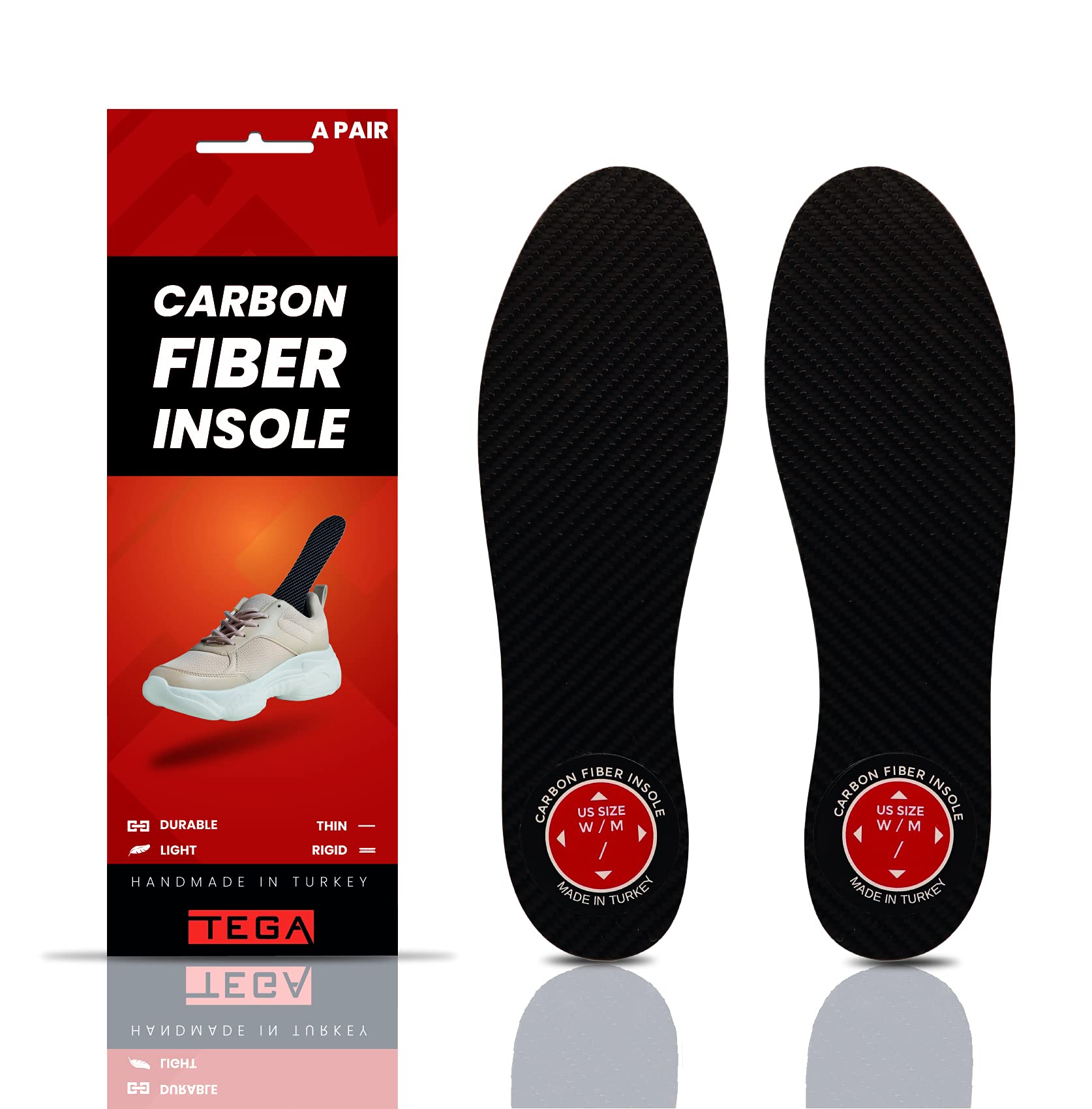 Buy TEGA Carbon Fiber Insole (1 Pair) for Turf Toe, Foot Fractures