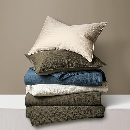 Miniatura 6 de EVERGRACEHOME Juego de edredón de satén de algodón, tamaño King, colcha de algodón prelavado, 3 piezas, ligero y suave, para todas las estaciones,