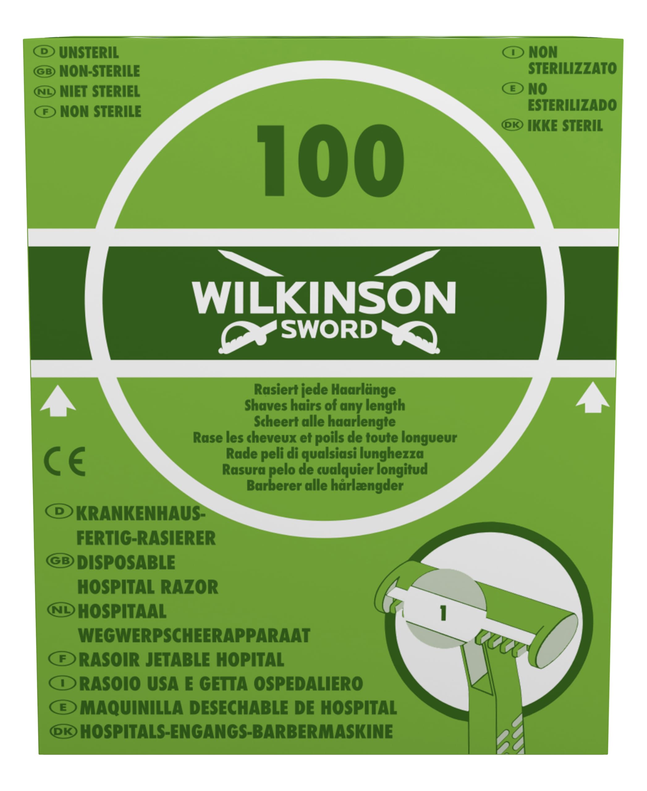 Wilkinson Sword Hospital – maquinillas de rasoir jetables avec fonction retractil, boîte distributrice, couleur vert