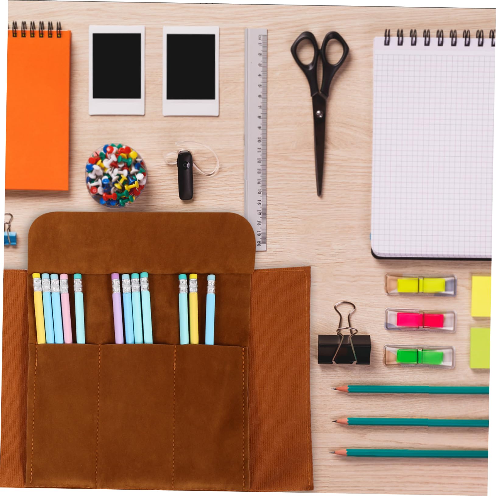 5piezas Estuche Enrollable De Lápices Vintage De Lienzo Organizador De Estación De Trabajo Bolsa De Almacenamiento para Bolígrafo y Pinceles Diseño Práctico y Resistente Al