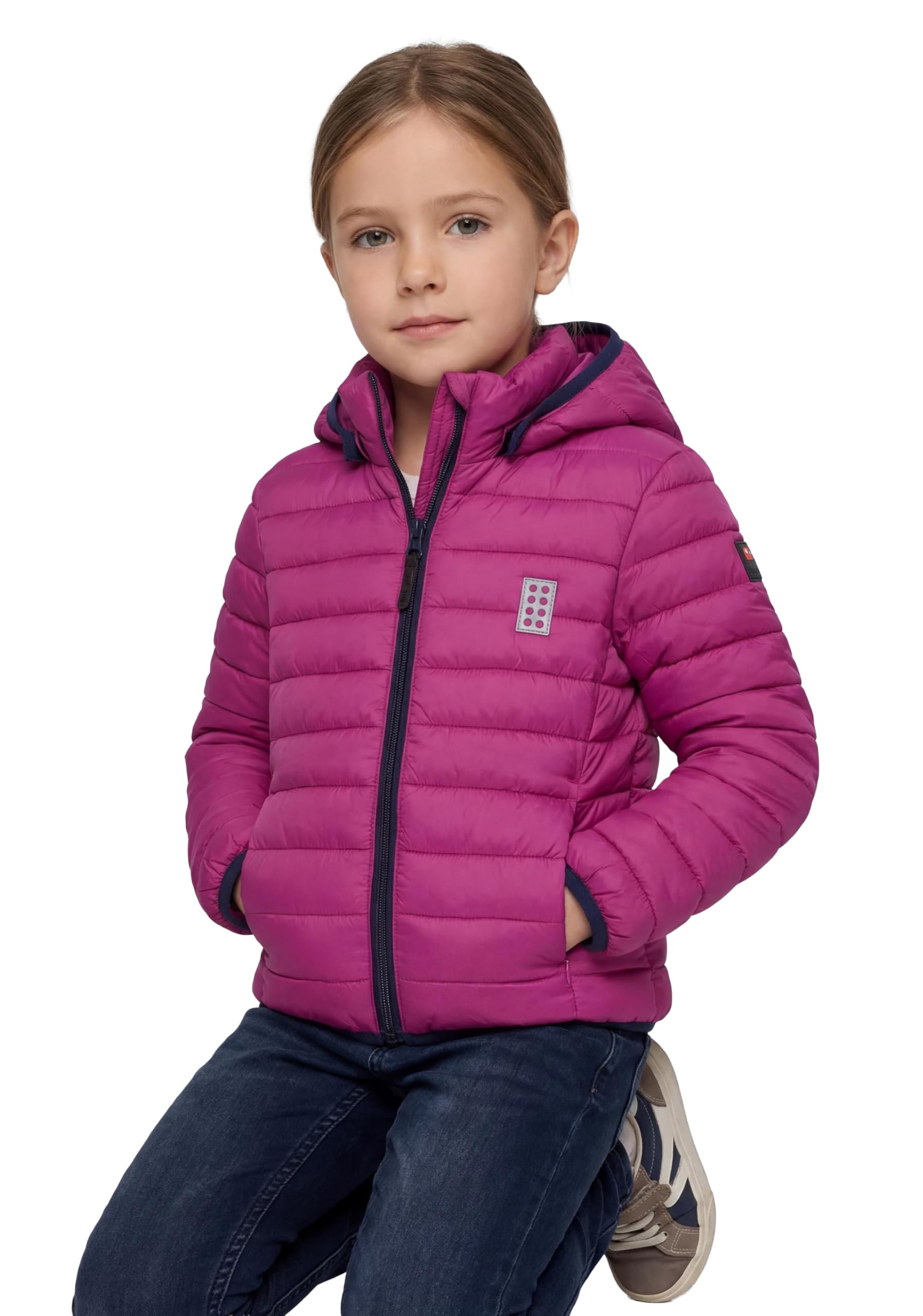 Kabooki LEGO® Gefütterte Jacke für Kinder - Winddichte Frühlings- und Herbstjacke mit Abnehmbarer Kapuze und Reflektoren | Bequeme LEGO® Jacke für Mädchen und Jungen