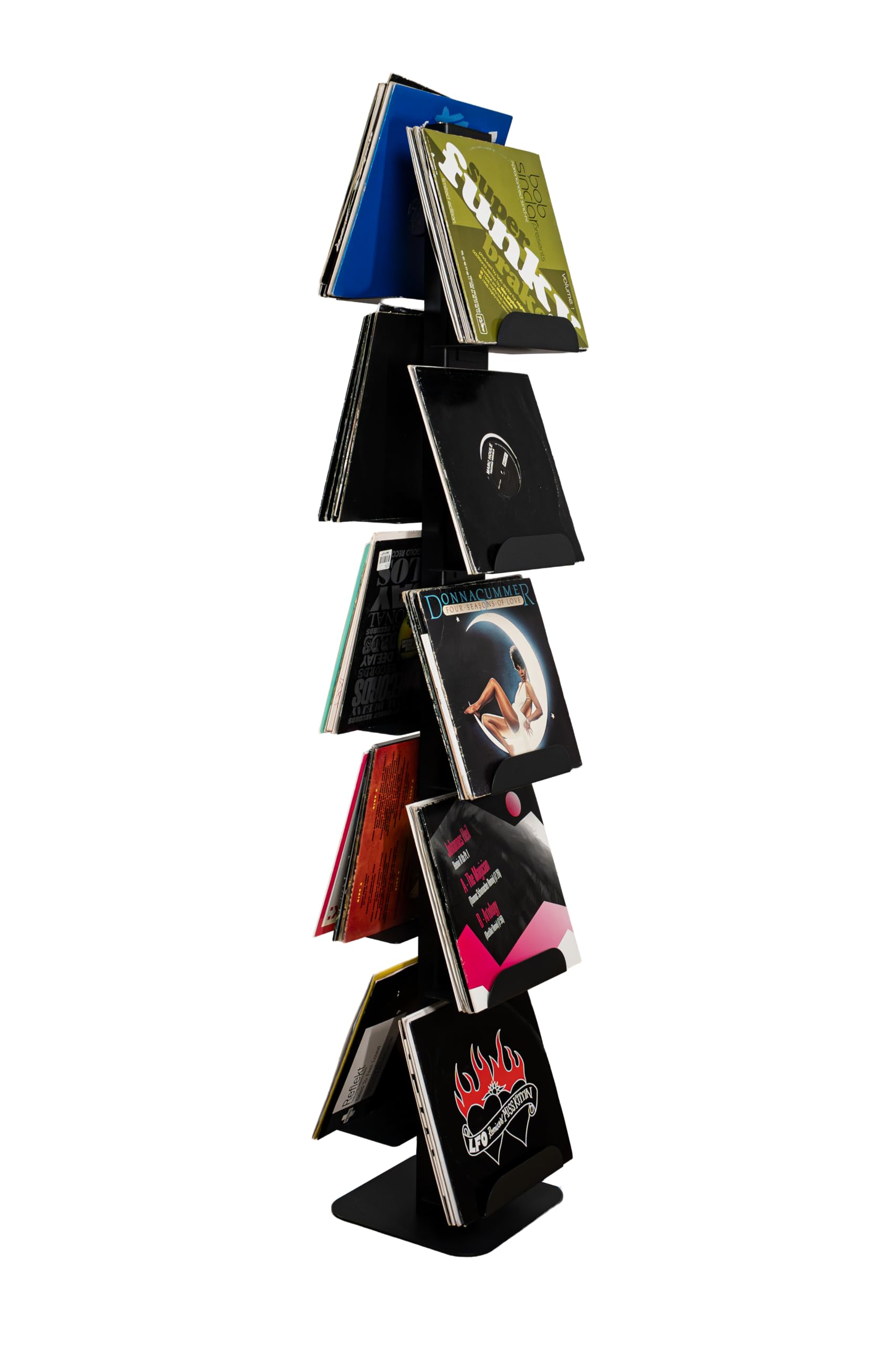 Alubox Lyra - Soporte vertical para vinilos con 10 estantes para vinilos de 170 x 33 x 17 cm (antracita, 10 estantes)