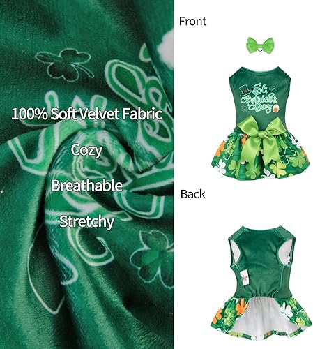 Miniatura 70 de CuteBone - Vestido de terciopelo para perros pequeños, para cachorros, ropa rosa para perros CVA02M-D