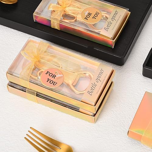 Miniatura 5 de 50 recuerdos dorados de fiesta de cumpleaños 60 con diamantes de imitación, perfectos para invitados, 60 abridores de botellas de cerveza, recuerdos