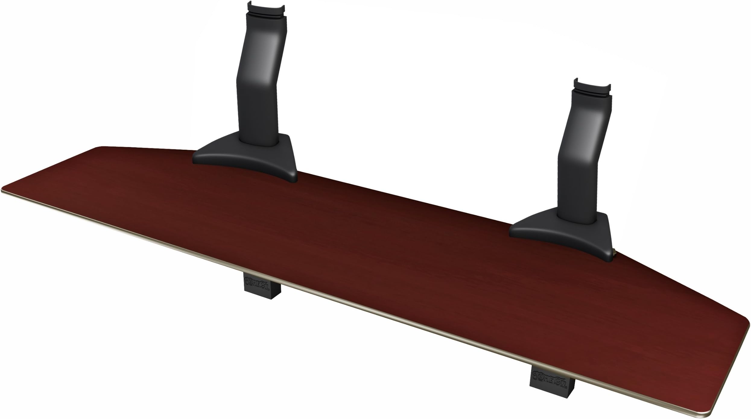 Cambre DWIWS-BC Sky Shelf On Wall Double Wide Black Glass Slim AV Floating Shelf System