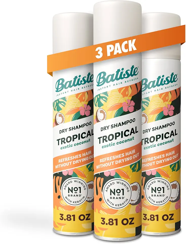 Batiste Tropical Dry Shampoo, Waterless Shampoo, 3.81oz 3 pack