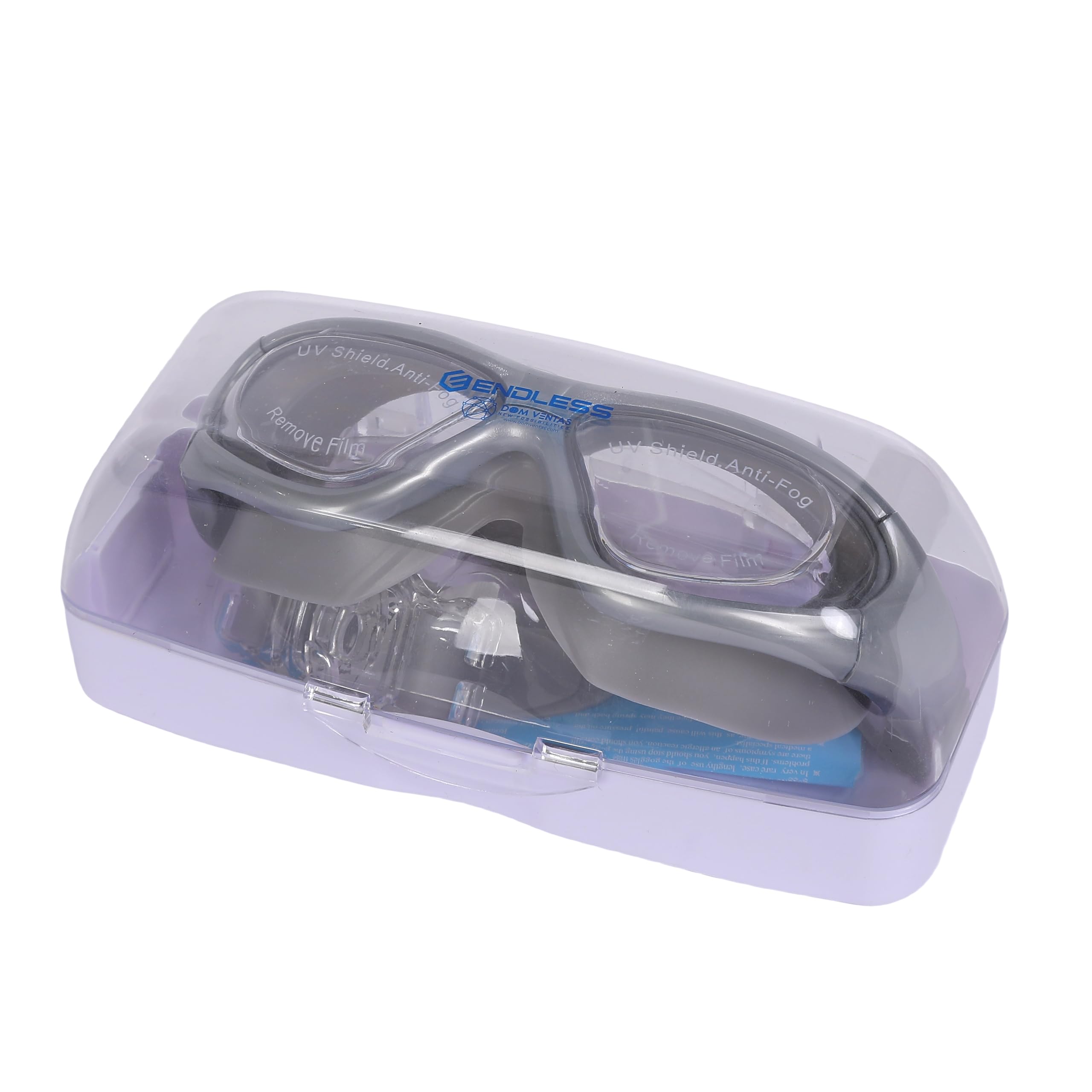 Endless EL1007 Premium Swimming Goggle with Anti-Fog and UV Protection, Silver, Adult Free Size