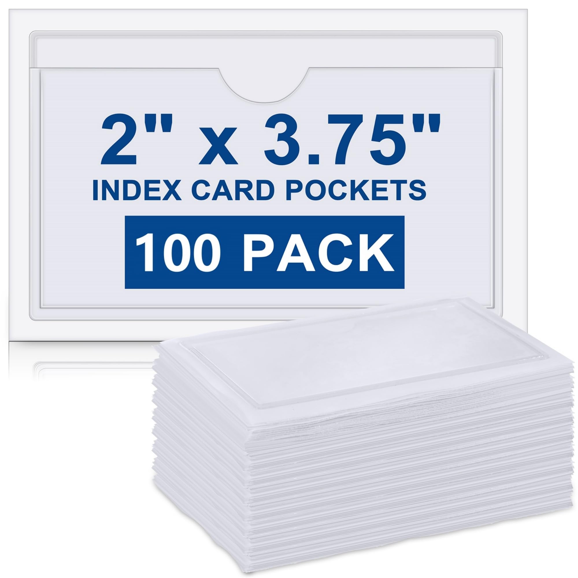 Pochettes autocollantes pour fiches d'index transparentes et protectrices Outus x100