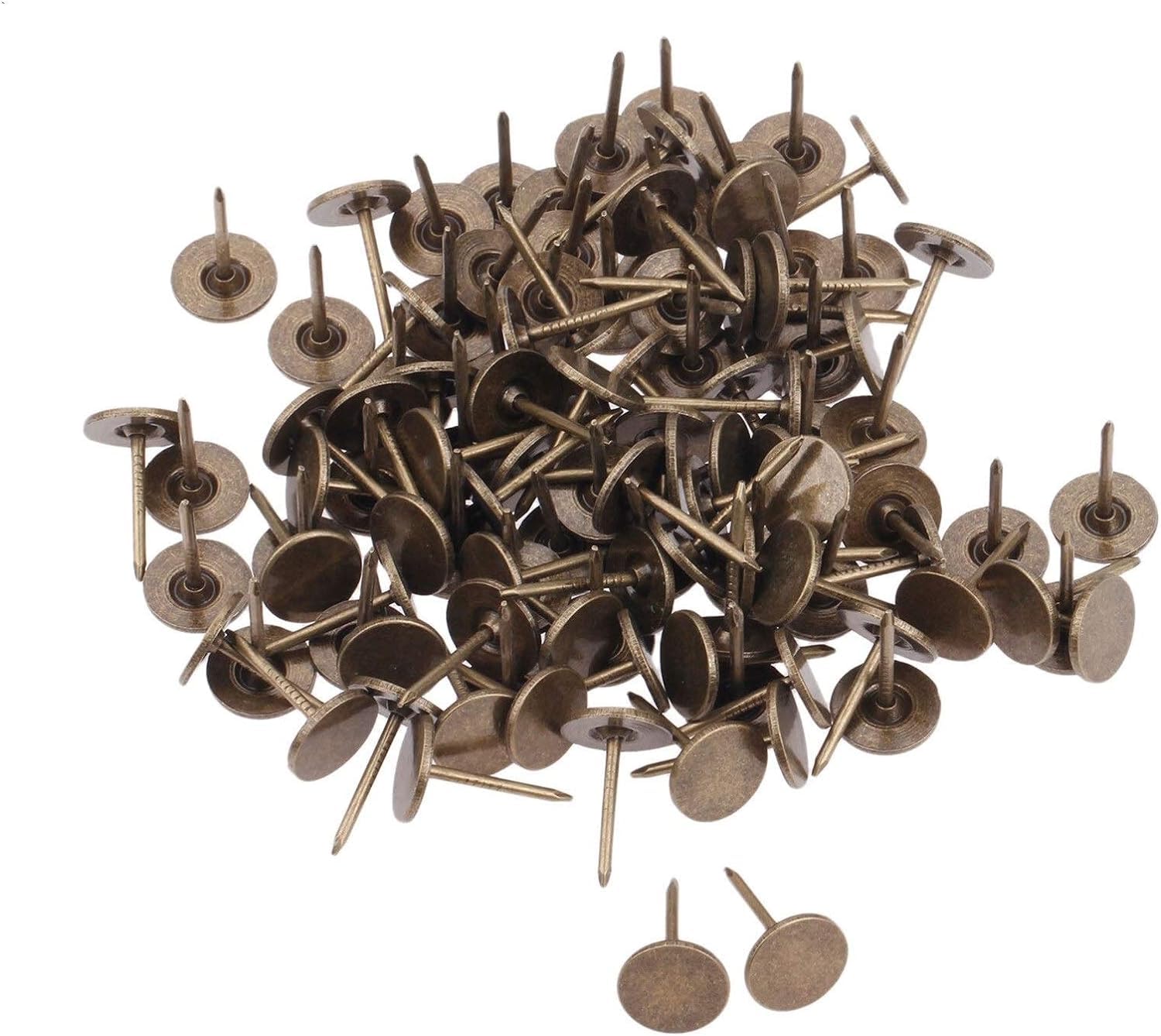 Tachuelas de tapicería, 100 Uds 11 * 17mm tapicería de Bronce Antiguo Clavos joyería Caja de Madera Muebles sofá Puerta Tachuela Decorativa Pasador